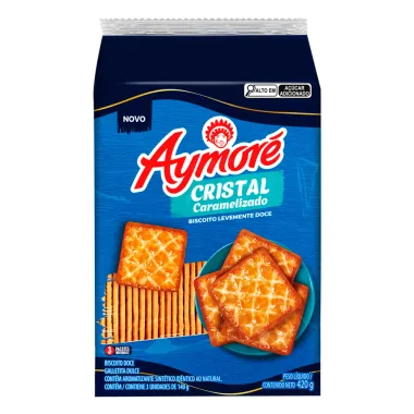 Biscoito Aymor&eacute; Cristal Caramelizado Levemente Doce 3 Unidades de 140g cada