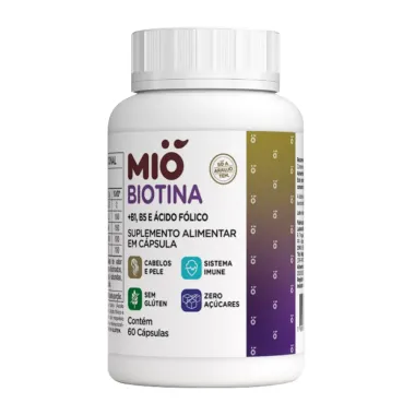 Biotina +B1 B5 e &Aacute;cido F&oacute;lico Mi&oacute; com 60 C&aacute;psulas