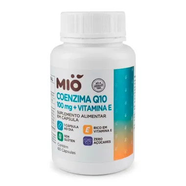 Coenzima Q10 100mg + Vitamina E Mi&oacute; com 60 C&aacute;psulas