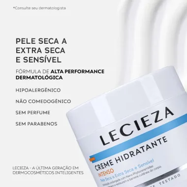 Creme Hidratante Lecieza Intenso Pele Seca a Extra Seca e Sens&iacute;vel 453g