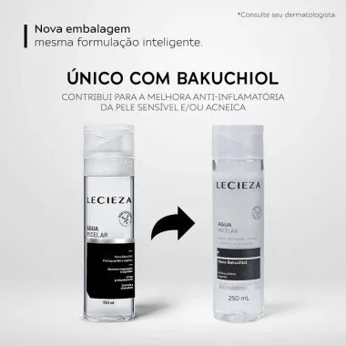 &Aacute;gua Micelar Lecieza Nano Bakuchiol para Todos os Tipos de Pele 250ml