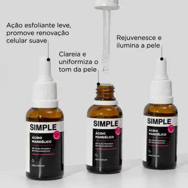 Ultra S&eacute;rum Simple &Aacute;cido Mand&eacute;lico A&ccedil;&atilde;o Clareadora 30ml