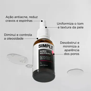 Ultra S&eacute;rum Simple &Aacute;cido Salic&iacute;lico A&ccedil;&atilde;o Antiacne 30ml