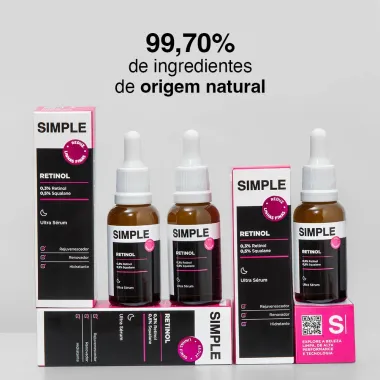 Ultra S&eacute;rum Simple Retinol Reduz Linhas Finas 30ml
