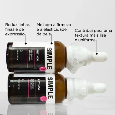 Ultra S&eacute;rum Simple Retinol Reduz Linhas Finas 30ml