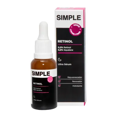 Ultra S&eacute;rum Simple Retinol Reduz Linhas Finas 30ml