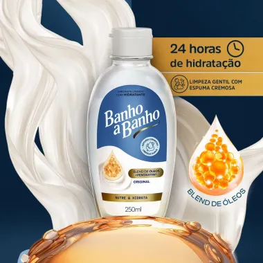 Sabonete L&iacute;quido com Hidratante Banho a Banho Original Blend de &Oacute;leos Pentavitin Nutre e Hidrata 250ml