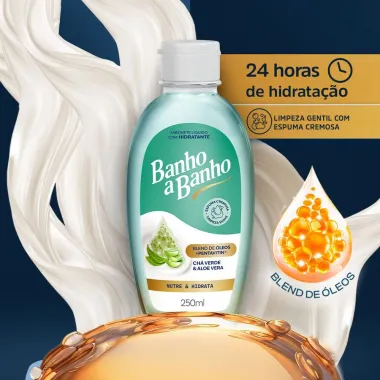 Sabonete L&iacute;quido com Hidratante Banho a Banho Ch&aacute; Verde e Aloe Vera Blend de &Oacute;leos Pentavitin Nutre e Hidrata 250ml
