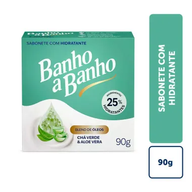 Sabonete em Barra com Hidratante Banho a Banho Blend de &Oacute;leos Ch&aacute; Verde e Aloe Vera 90g