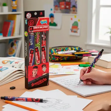 Caneta School Brinq Que Apaga Com Borracha +Enaldinho +6 Anos