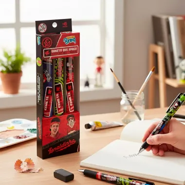 Caneta School Brinq Que Apaga Com Borracha +Enaldinho +6 Anos