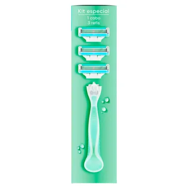 Aparelho de Depilar Gillette Venus Pele Sens&iacute;vel com Aloe Vera 1 Cabo e 3 Cargas Refis