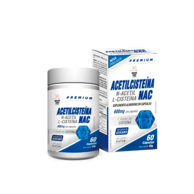 Acetilcisteina Nac 600mg Health Labs com 60 C&aacute;psulas