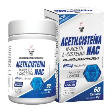 Acetilcisteina Nac 600mg Health Labs com 60 C&aacute;psulas