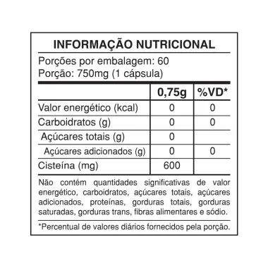 Acetilcisteina Nac 600mg Health Labs com 60 C&aacute;psulas