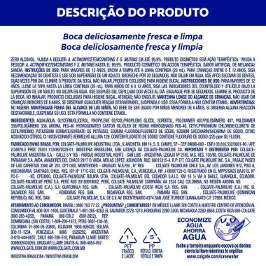 Solu&ccedil;&atilde;o Bucal Colgate Plax Mel&acirc;ncia Zero Alcool 250ml