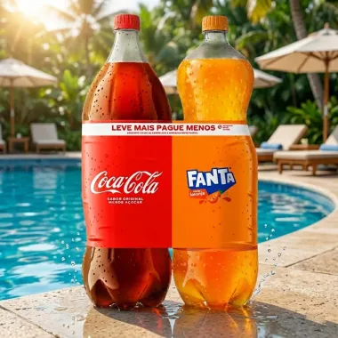 Refrigerante Coca Cola 2 Litros + Refrigerante Fanta Sabor Laranja 2 Litros Leve Mais Por Menos
