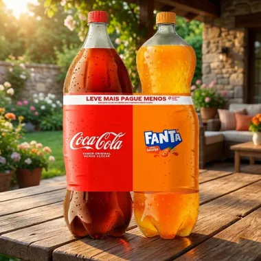 Refrigerante Coca Cola 2 Litros + Refrigerante Fanta Sabor Laranja 2 Litros Leve Mais Por Menos