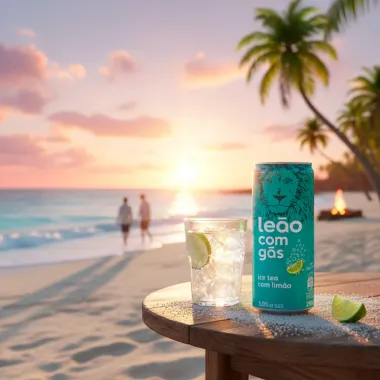 Ch&aacute; Le&atilde;o Ice Tea Lim&atilde;o com G&aacute;s Zero A&ccedil;&uacute;car 290ml