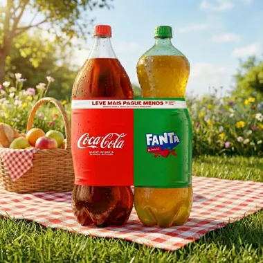 Refrigerante Coca Cola 2 Litros + Refrigerante Fanta Guarana 2 Litros Leve Mais Por Menos