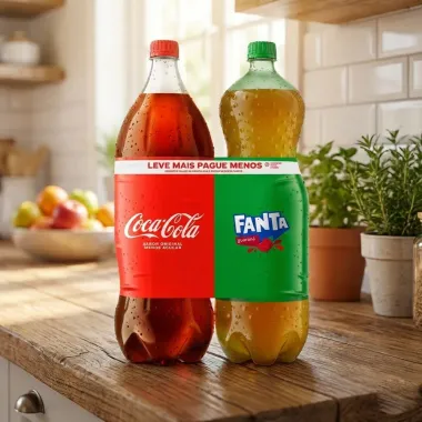 Refrigerante Coca Cola 2 Litros + Refrigerante Fanta Guarana 2 Litros Leve Mais Por Menos