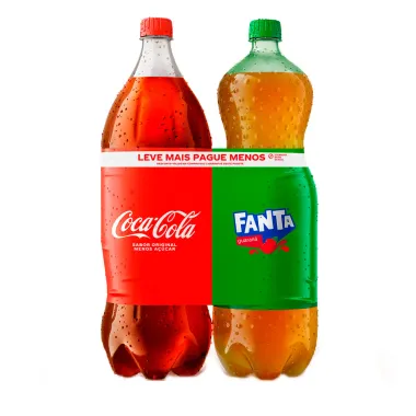 Refrigerante Coca Cola 2 Litros + Refrigerante Fanta Guarana 2 Litros Leve Mais Por Menos