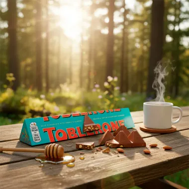 Toblerone Chocolate ao Leite com Am&ecirc;ndoas Caramelizadas e Sal 100g