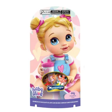 Bombom Montev&eacute;rgine Baby Alive Chocolate ao Leite Recheio de Brigadeiro Sortido 44g