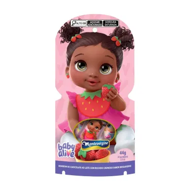 Bombom Montev&eacute;rgine Baby Alive Chocolate ao Leite Recheio de Brigadeiro Sortido 40g