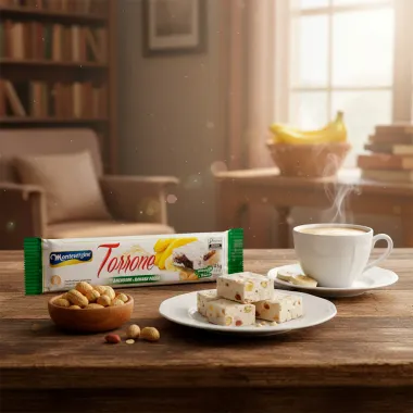 Torrone Montev&eacute;rgine com Amendoim Banana e Passa 45g