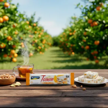 Torrone Montev&eacute;rgine com Amendoim Laranja e Gengibre 45g