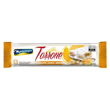 Torrone Montev&eacute;rgine com Amendoim Laranja e Gengibre 45g
