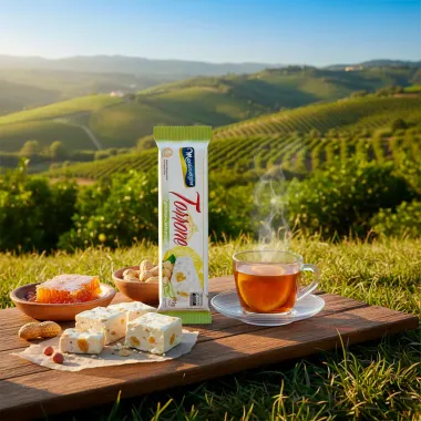 Torrone Montev&eacute;rgine com Amendoim e Lim&atilde;o Siciliano 45g