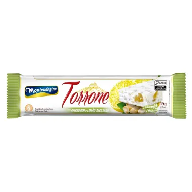 Torrone Montev&eacute;rgine com Amendoim e Lim&atilde;o Siciliano 45g