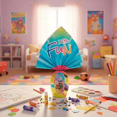 Ovo de P&aacute;scoa Toc Mix Fun Chocolate Ao Leite Ganhe uma Super Van de Brinquedo 60g