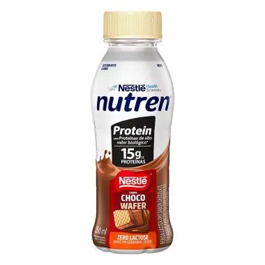 Bebida L&aacute;ctea Nutren Protein com 15g de Prote&iacute;nas Sabor Choco Wafer 260ml