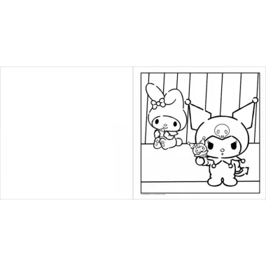 Livro para Colorir Hello Kitty and Friends Coloring Book 6 Canetas Marcadoras com Ponta Dupla
