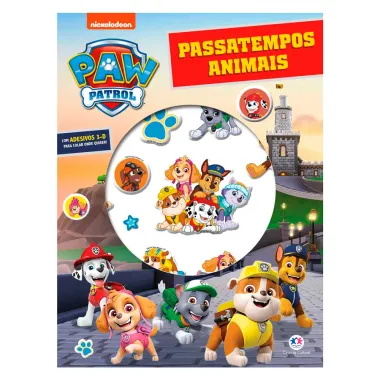 Livro Passatempos Animais Patrulha Canina com Adesivos 3D Ciranda Cultural