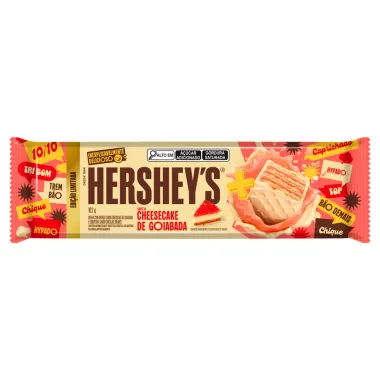 Chocolate Wafer Hershey's Sabor Cheesecake de Goiabada Cobertura Chocolate Branco 102g