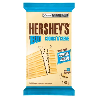 Chocolate Hershey's BIG Cookies 'N' Creme Branco 138g