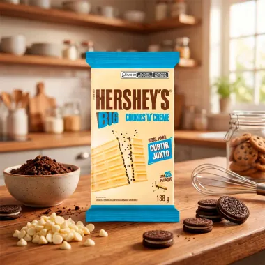 Chocolate Hershey's BIG Cookies 'N' Creme Branco 138g