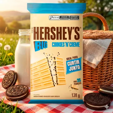 Chocolate Hershey's BIG Cookies 'N' Creme Branco 138g