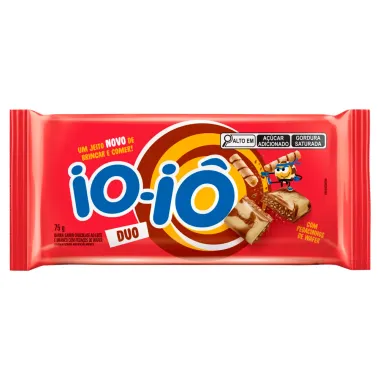 Chocolate Io I&ocirc; Duo Chocolate ao Leite e Branco com Peda&ccedil;os de Wafer 75g