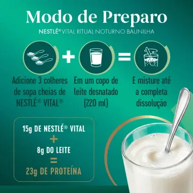 Nestl&eacute; Vital Ritual Noturno Adultos 40+ Aroma Baunilha 360g