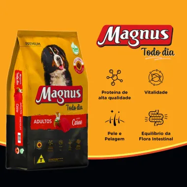 Ração para Cães Magnus Premium Todo Dia Adultos Sabor Carne 15Kg