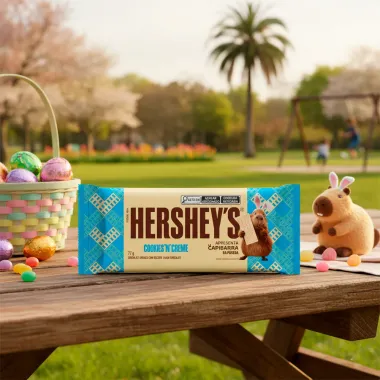 Chocolate Hershey's Cookies 'N' Creme Capibarra da P&aacute;scoa Branco 77g