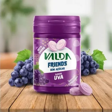 Pastilha Valda Friends Novo Sabor Uva Sem A&ccedil;&uacute;car 50g