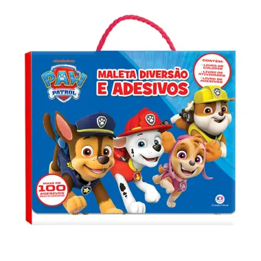 Maleta Divers&atilde;o e Adesivos Patrulha Canina Ciranda Cultural com 3 Livros e mais de 100 Adesivos
