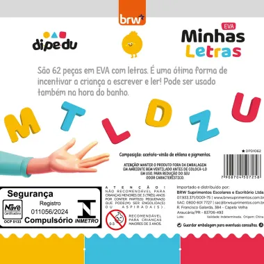 Brinquedo Eva Minhas Letras Brw Com 62 Pe&ccedil;as +3