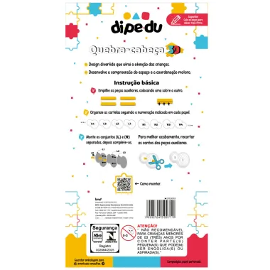 Quebra Cabe&ccedil;a 3D Shark Tubar&atilde;o Dipe Du 3+ Anos 22 Pe&ccedil;as